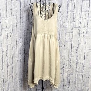 BLACK‎ SWAN Light Gray Crochet Empire Flowy Dress Small